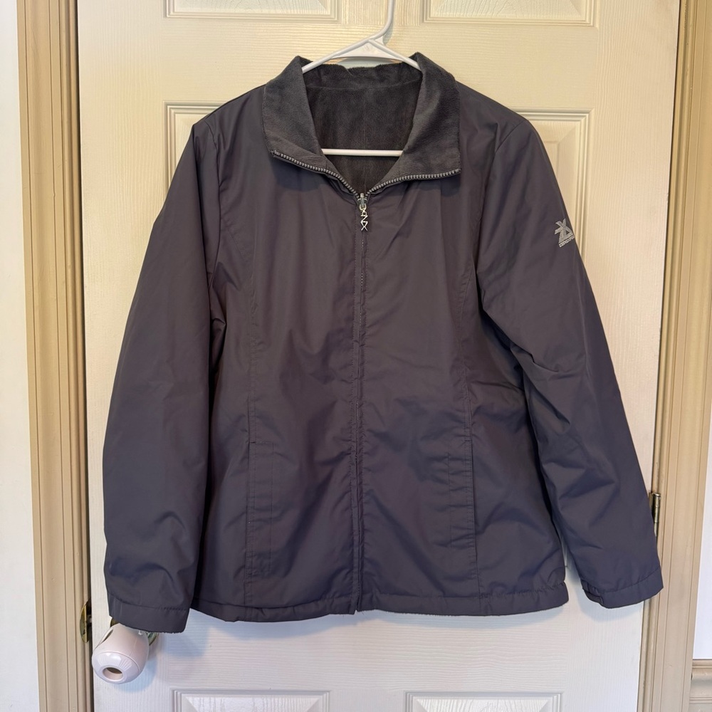 ZeroXposur Women's Fleece Lined Jacket Size L Full Zip Gray Long Sleeve Outdoor